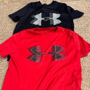 Under Armour Kids' Red and black Logo Tees set of two - size XS